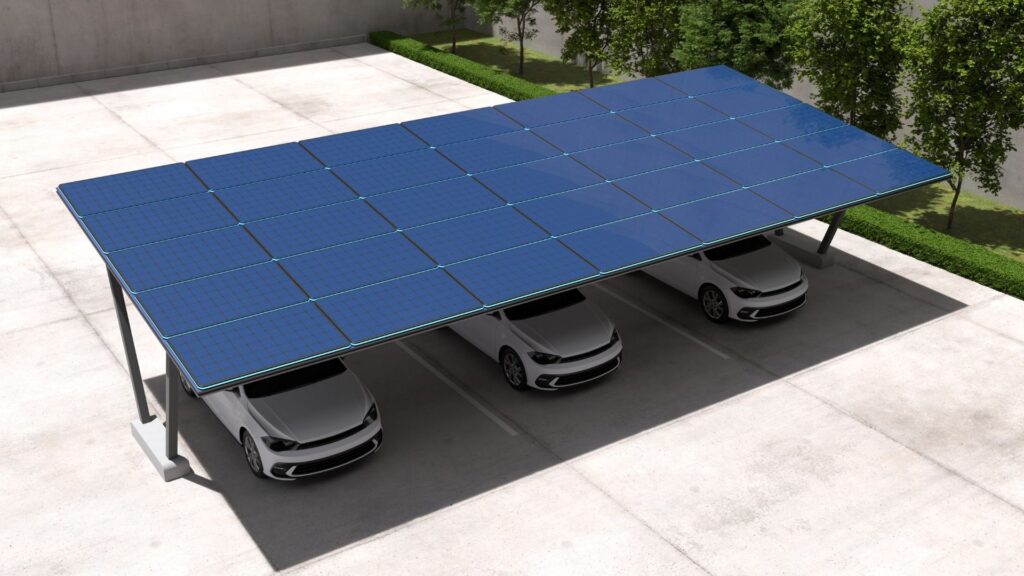Estacionamiento con paneles solares Estacionamiento con paneles solares